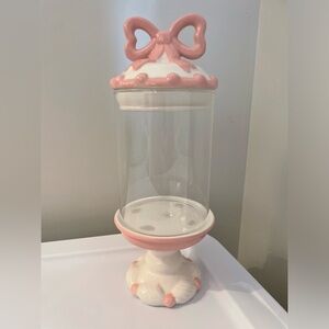 Sheffield Home pink bow canister-NWT